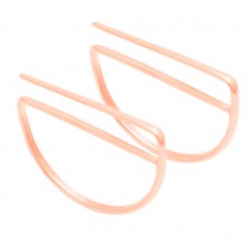 Silver half circle minimalist earring